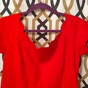 Red flared tail dress